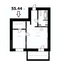 2-комн.кв., 55 м², этаж 16