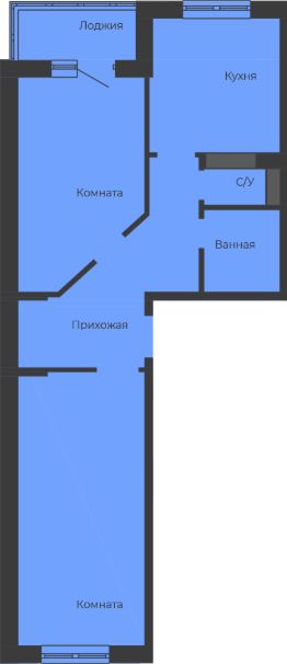 2-комн.кв., 61 м², этаж 5