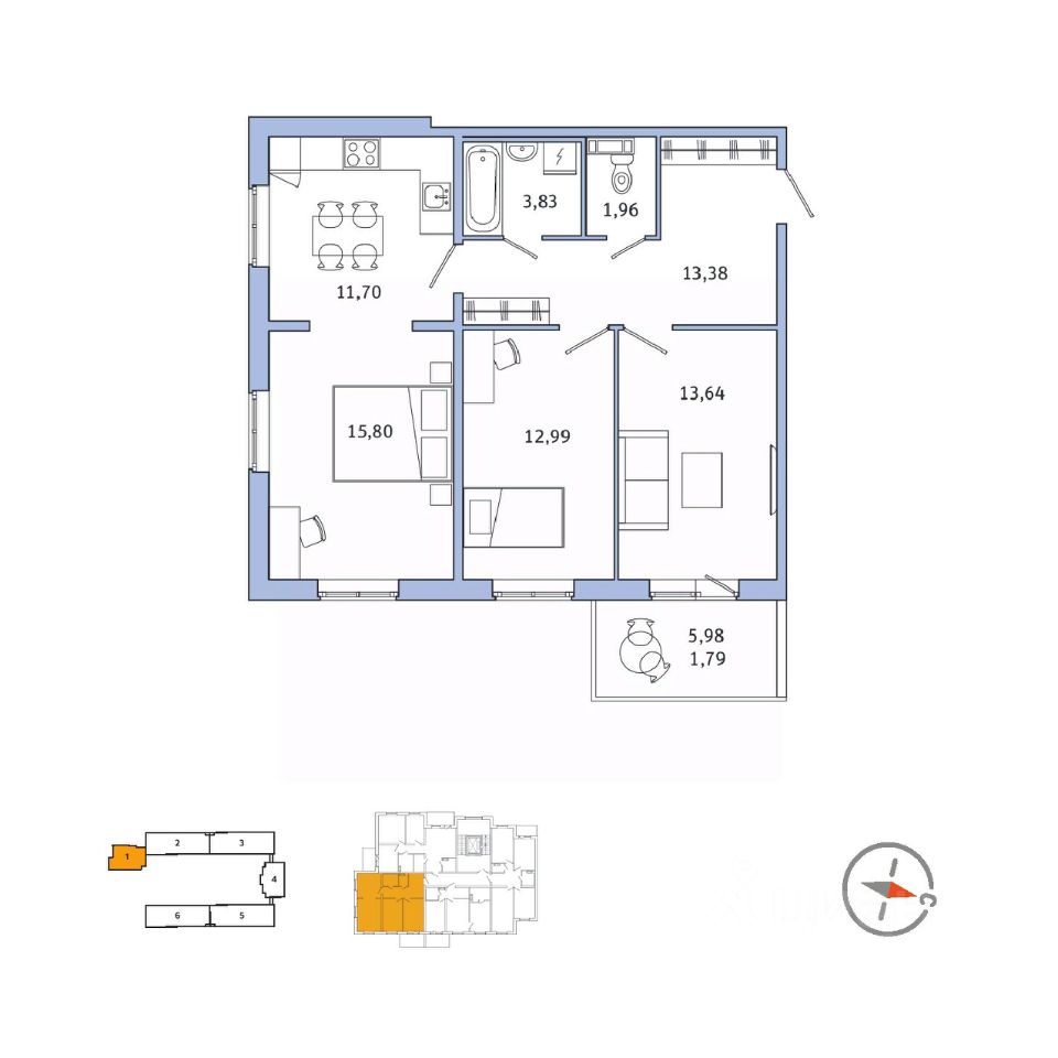 Купить двухкомнатную квартиру 73,3м² ш. Рубежное, 14, Колпино, м. Рыбацкое  - база ЦИАН, объявление 298649373