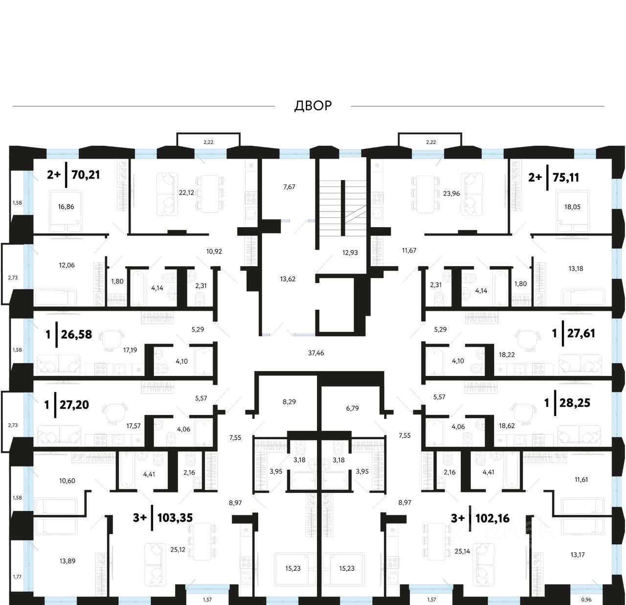 Купить трехкомнатную квартиру 102,2м² Тюмень, Тюменская область, Лесобаза  микрорайон, Кедровый Берег жилой комплекс - база ЦИАН, объявление 296566614