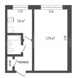 1-комн.кв., 31 м², этаж 6