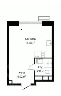 апарт.-студия, 25 м², этаж 7