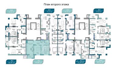 2-комн.кв., 55 м², этаж 2