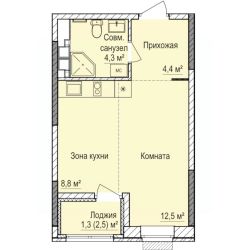 1-комн.кв., 31 м², этаж 5