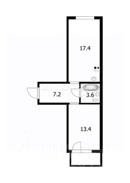 2-комн.кв., 42 м², этаж 8