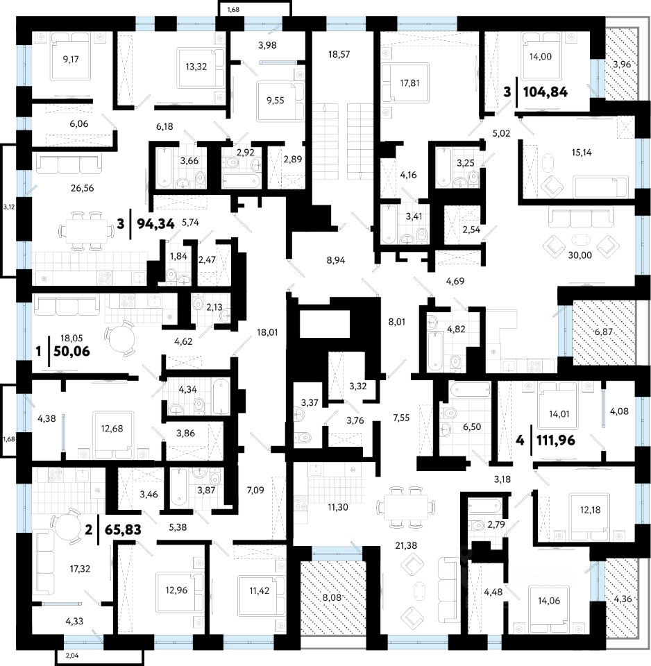 Продаю трехкомнатную квартиру 104,8м² Тюмень, Тюменская область, Тарманы  микрорайон - база ЦИАН, объявление 298781837