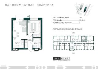 1-комн.кв., 35 м², этаж 5