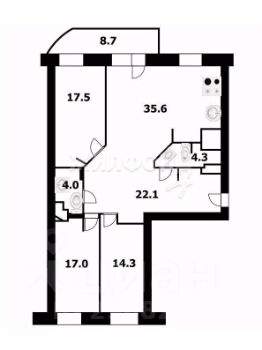 4-комн.кв., 115 м², этаж 7