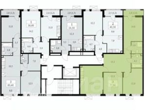 3-комн.кв., 78 м², этаж 2