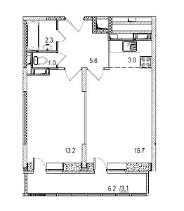 2-комн.кв., 41 м², этаж 11