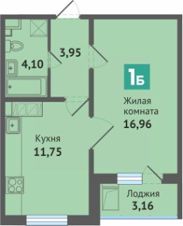 1-комн.кв., 40 м², этаж 11