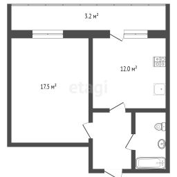 1-комн.кв., 42 м², этаж 14