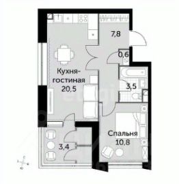 2-комн.кв., 47 м², этаж 5