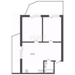 2-комн.кв., 70 м², этаж 3