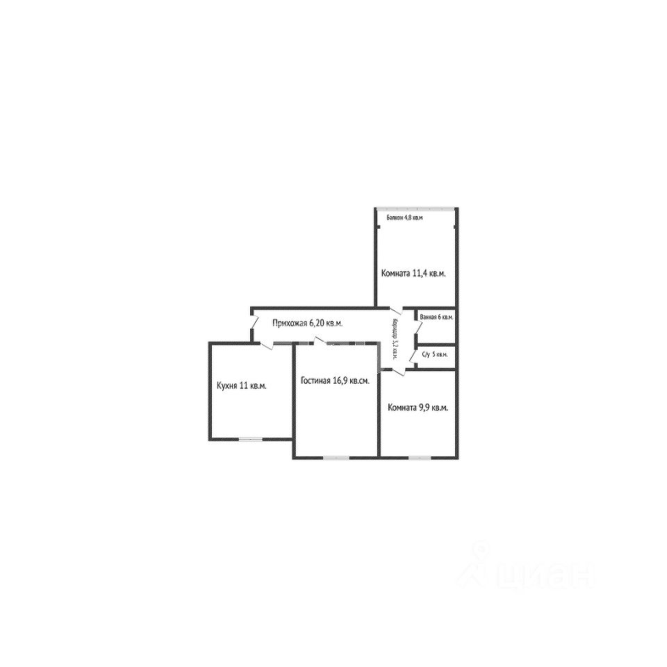 Купить трехкомнатную квартиру 62,4м² 20, Геленджик, Краснодарский край,  Парус микрорайон - база ЦИАН, объявление 286937871