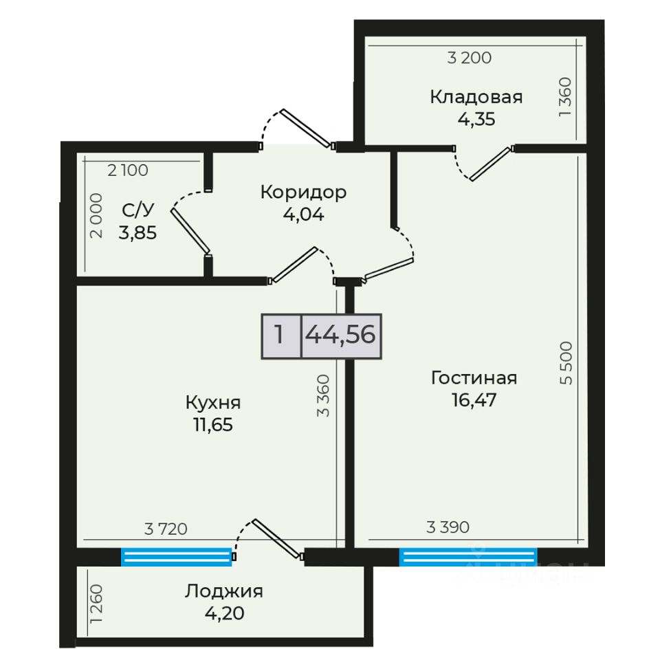 Продаю однокомнатную квартиру 44,6м² Невинномысск, Ставропольский край,  Дубровский жилой комплекс - база ЦИАН, объявление 298973339