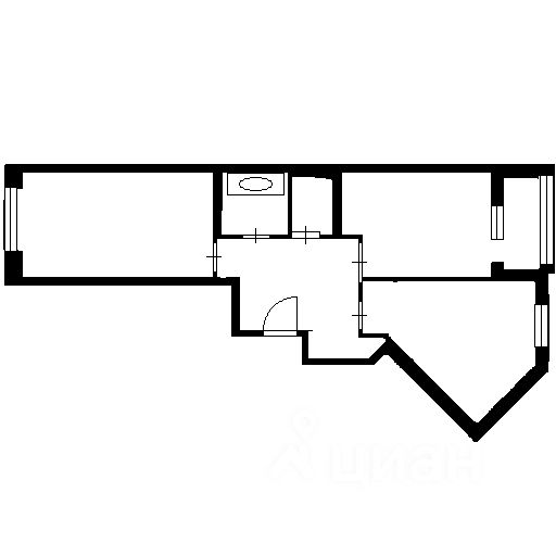 Планировка этой квартиры по данным Циан