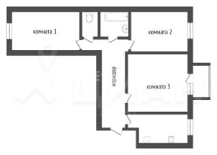 3-комн.кв., 74 м², этаж 1