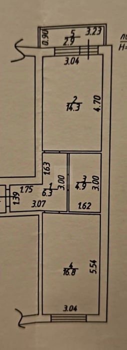 1-комн.кв., 44 м², этаж 1