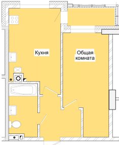 1-комн.кв., 42 м², этаж 10