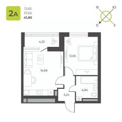 1-комн.кв., 40 м², этаж 13