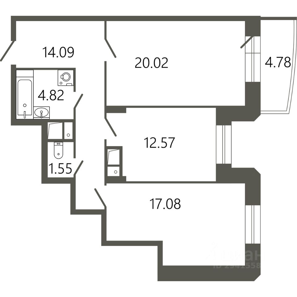 Продажа двухкомнатной квартиры 71,6м² ул. Советская, 18к2, Подольск,  Московская область, Подольск городской округ, Климовск микрорайон, м.  Подольск - база ЦИАН, объявление 294155836