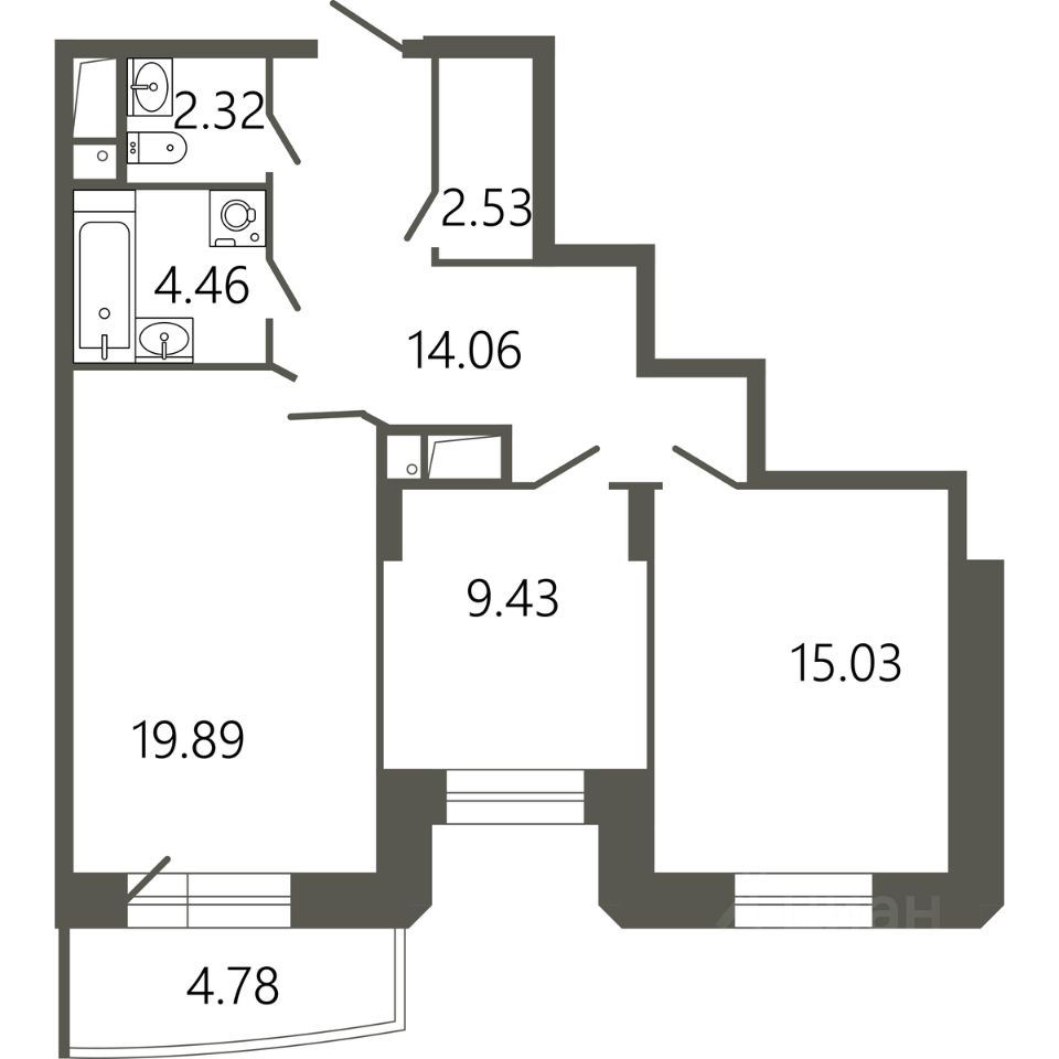 Купить двухкомнатную квартиру 69,2м² ул. Советская, 18к2, Подольск,  Московская область, Подольск городской округ, Климовск микрорайон, м.  Подольск - база ЦИАН, объявление 294155838