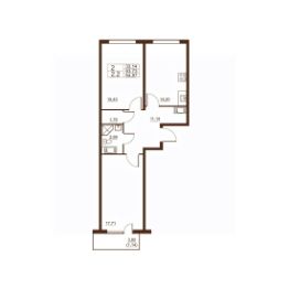 2-комн.кв., 65 м², этаж 9