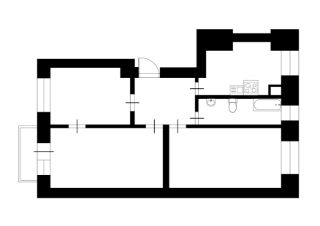 3-комн.кв., 62 м², этаж 4