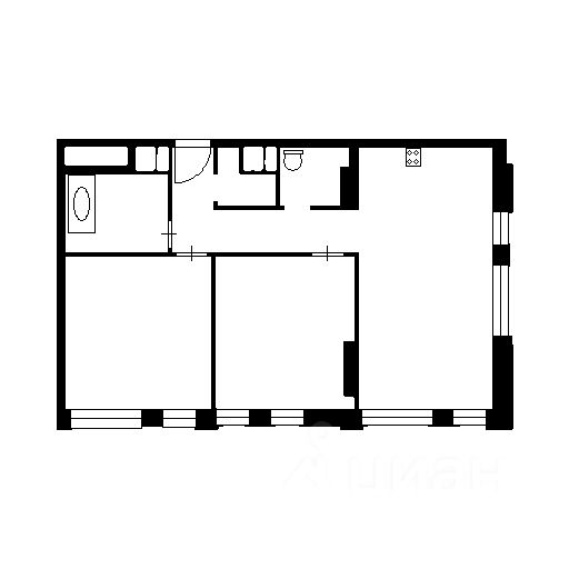 Планировка этой квартиры по данным Циан