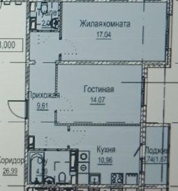 2-комн.кв., 62 м², этаж 3
