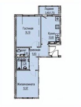 2-комн.кв., 54 м², этаж 8