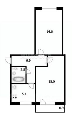 2-комн.кв., 45 м², этаж 2