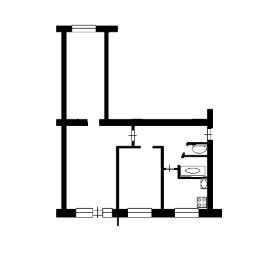 3-комн.кв., 60 м², этаж 1