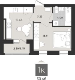 1-комн.кв., 30 м², этаж 6