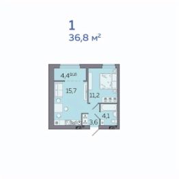 1-комн.кв., 37 м², этаж 23