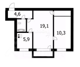 2-комн.кв., 45 м², этаж 4