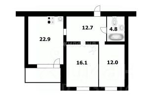 3-комн.кв., 68 м², этаж 9