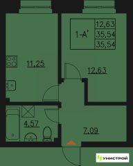 1-комн.кв., 36 м², этаж 7