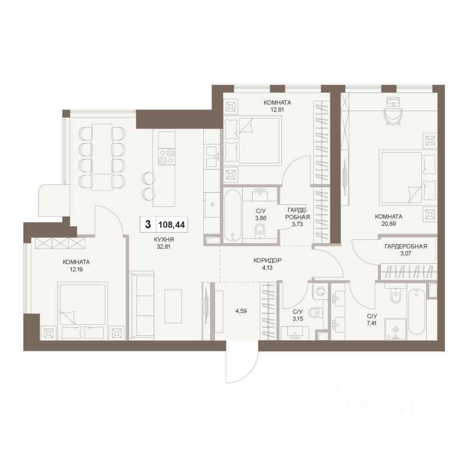 3-комнатные квартиры от застройщиков станция Крымская (МЦК), купить  3-комнатную квартиру в новостройке станция Крымская (МЦК), цены на  официальном сайте. Найдено 15 объявлений.