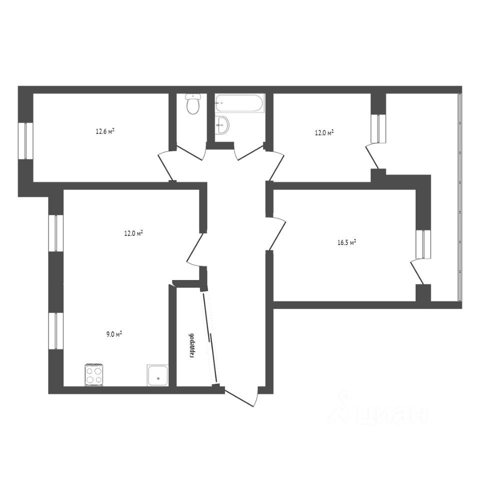 Продаю трехкомнатную квартиру 83,4м² Кооперативная ул., 4, Артем,  Приморский край - база ЦИАН, объявление 299383055