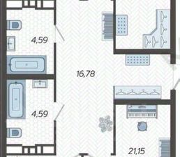 3-комн.кв., 92 м², этаж 11