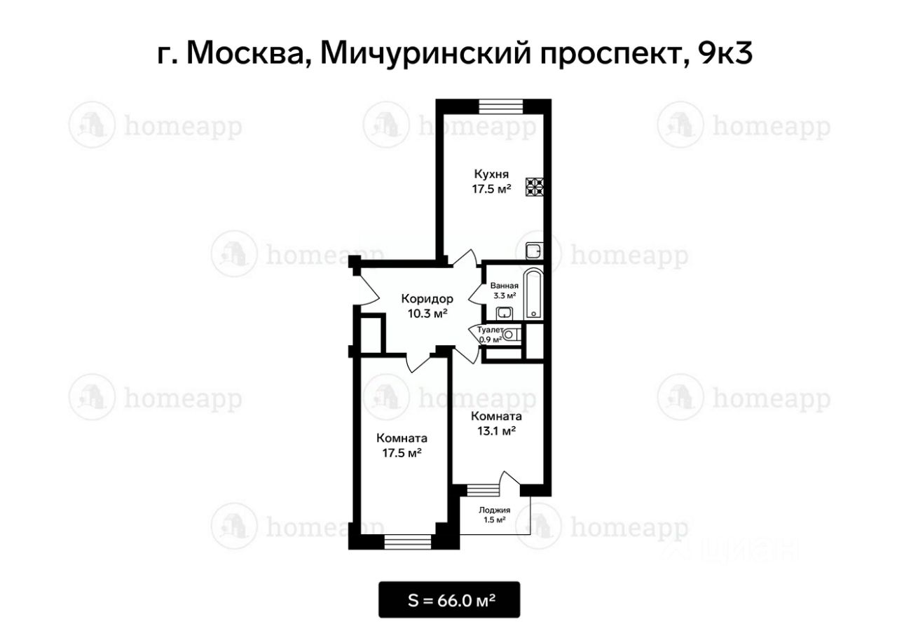 Купить квартиру на проспекте Мичуринский дом 9К3 в Москве, продажа жилой  недвижимости на Циан. Найдено 2 объявления