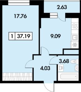 1-комн.кв., 36 м², этаж 7