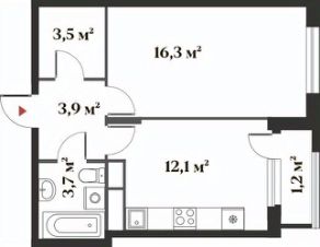 1-комн.кв., 41 м², этаж 6