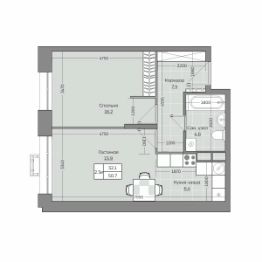 2-комн.кв., 51 м², этаж 9
