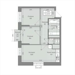3-комн.кв., 48 м², этаж 21