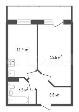 1-комн.кв., 41 м², этаж 9