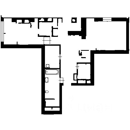 Планировка этой квартиры по данным Циан