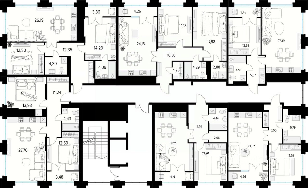 Продажа двухкомнатной квартиры 71,6м² пер. 1-й Осенний, 15, Рязань,  Рязанская область - база ЦИАН, объявление 286488862